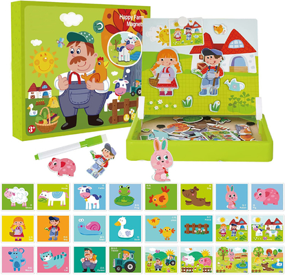 ভালো দাম কাস্টমাইজড শিশুদের কাঠের চৌম্বকীয় Jigsaw পাজল 4 বছর বয়সীদের জন্য শেখার খেলনা 65pcs অনলাইন